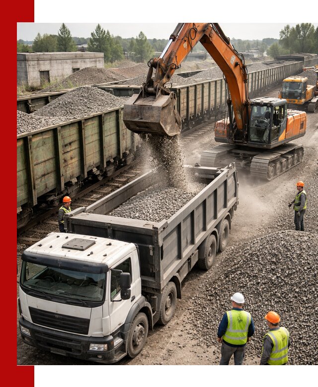 Железнодорожный щебень фракция 25–60 для поставок в Стерлитамаке