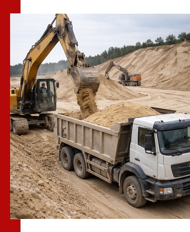 Доставка карьерного песка с самосвалами и разгрузкой в Стерлитамаке