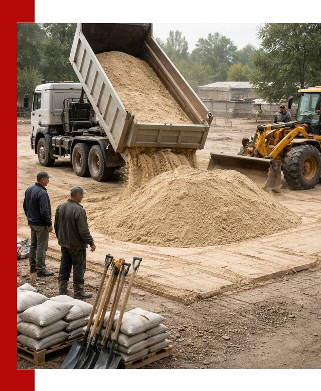 Доставка мытого песка в Стерлитамаке с самосвалами по выгодной цене