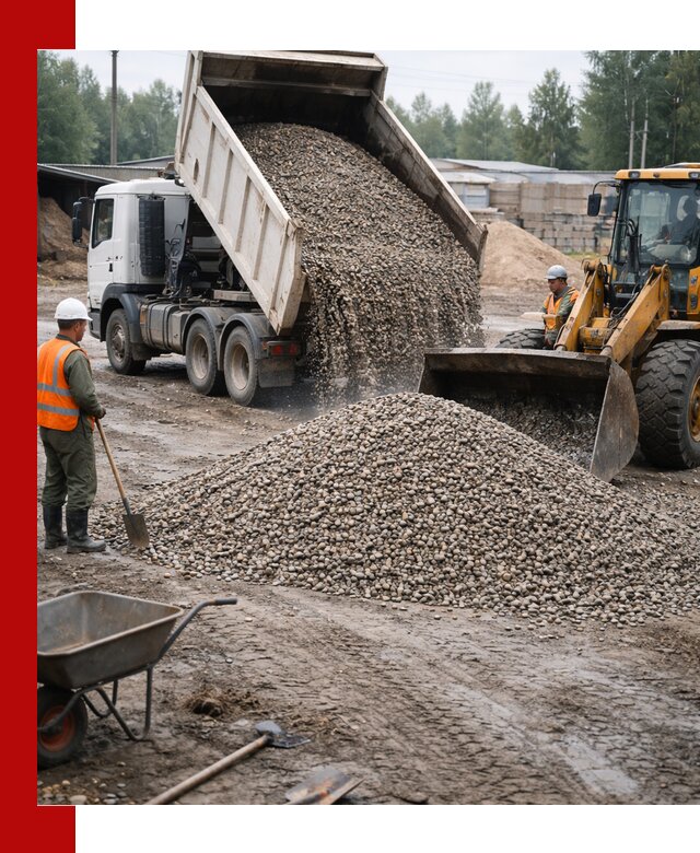 Мытый гравий с доставкой в Стерлитамаке от карьера до участка