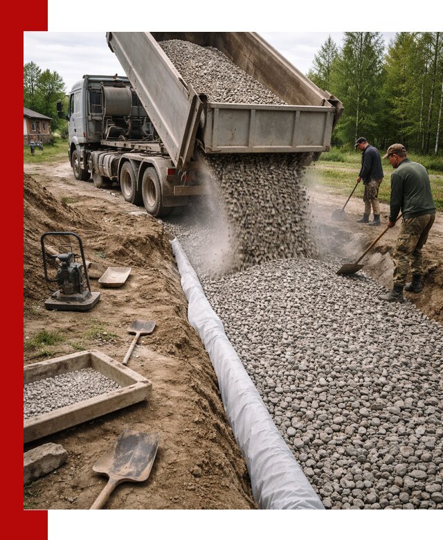 Гравий для дренажа с доставкой в Стерлитамаке качественный и недорогой