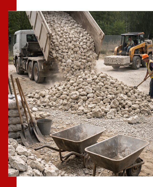 Доставка и продажа бутового известнякового камня в Стерлитамаке