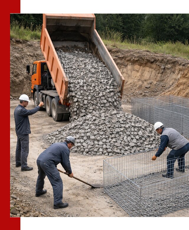 Камень для габионов с доставкой в Стерлитамаке быстро и надёжно