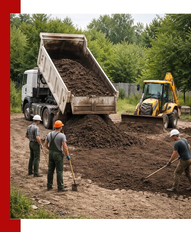 Доставка и укладка грунта для выравнивания участка в Стерлитамаке