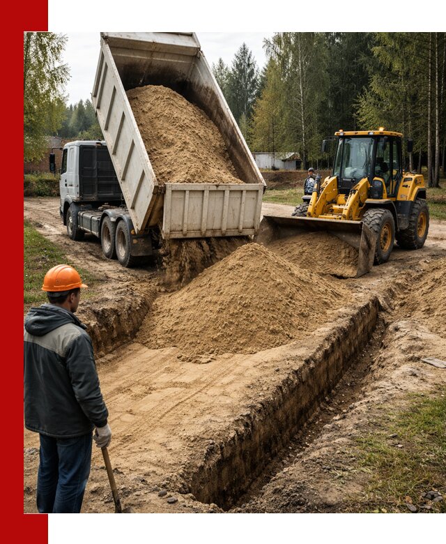 Доставка песчаного грунта в Стерлитамаке для строительных работ