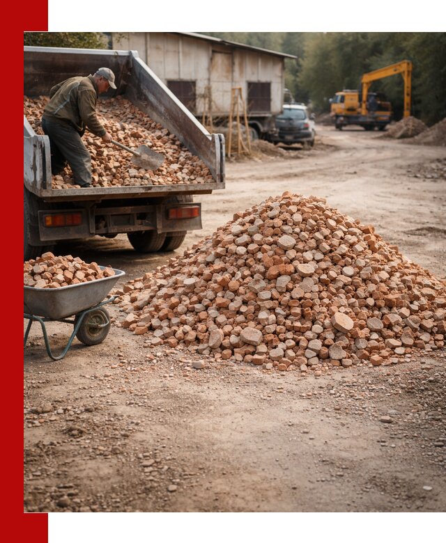 Доставка и подушка из боя кирпича с разгрузкой в Стерлитамаке