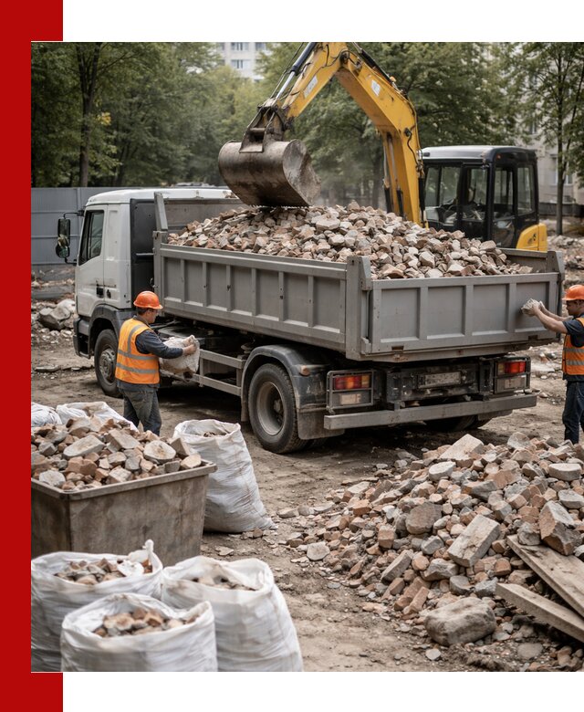 Вывоз строительного мусора в Стерлитамаке с самосвалами и контейнерами